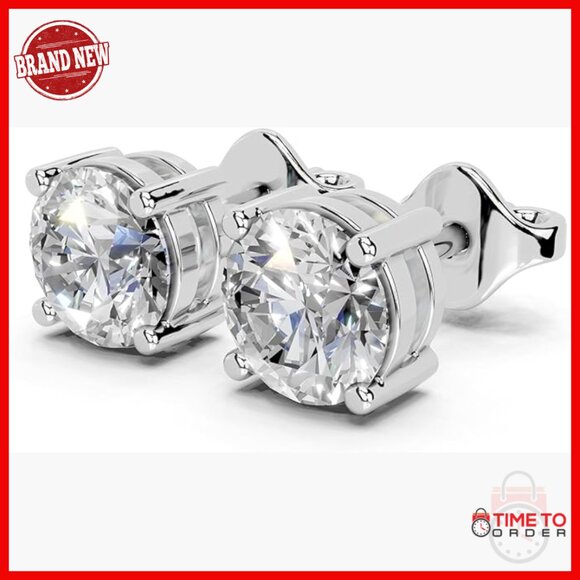 14K Gold Lab Grown Diamond Stud Earrings 0.5ct Classic Prong Setting